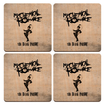 My Chemical Romance Black Parade, ΣΕΤ x4 Σουβέρ ξύλινα τετράγωνα plywood (9cm)