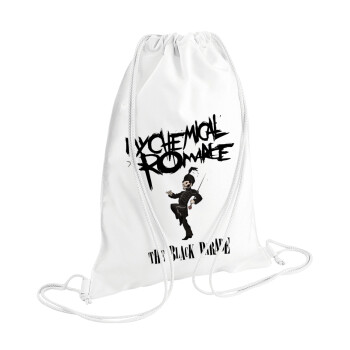 My Chemical Romance Black Parade, Τσάντα πλάτης πουγκί GYMBAG λευκή (28x40cm)