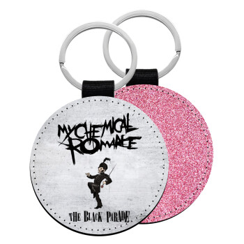 My Chemical Romance Black Parade, Μπρελόκ Δερματίνη, στρογγυλό ΡΟΖ (5cm)