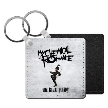 My Chemical Romance Black Parade, Μπρελόκ Δερματίνη, τετράγωνο ΜΑΥΡΟ (5x5cm)