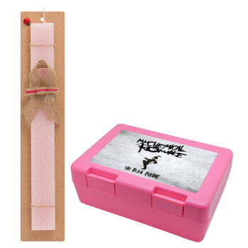 My Chemical Romance Black Parade, Easter Set, children's snack container PINK & scented flat Easter candle (30cm) (PINK)