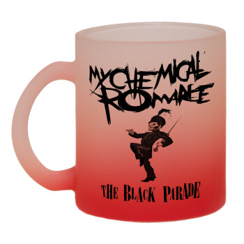 My Chemical Romance Black Parade, Κούπα γυάλινη δίχρωμη με βάση το κόκκινο ματ, 330ml