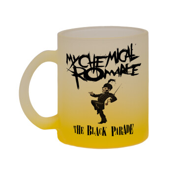My Chemical Romance Black Parade, Κούπα γυάλινη δίχρωμη με βάση το κίτρινο ματ, 330ml