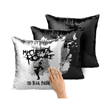 My Chemical Romance Black Parade, Μαξιλάρι καναπέ Μαγικό Μαύρο με πούλιες 40x40cm περιέχεται το γέμισμα