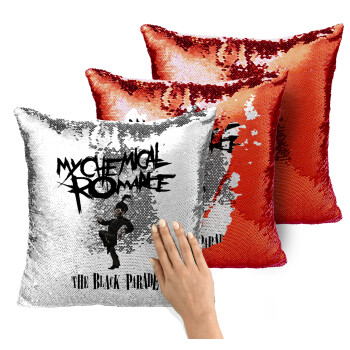 My Chemical Romance Black Parade, Μαξιλάρι καναπέ Μαγικό Κόκκινο με πούλιες 40x40cm περιέχεται το γέμισμα