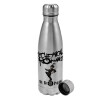 Metallic water bottle, stainless steel, 750ml