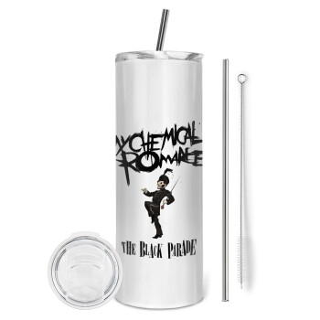 My Chemical Romance Black Parade, Tumbler ποτήρι θερμό από ανοξείδωτο ατσάλι 600ml, με μεταλλικό καλαμάκι & βούρτσα καθαρισμού