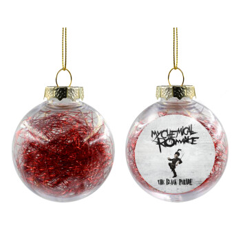 My Chemical Romance Black Parade, Χριστουγεννιάτικη μπάλα δένδρου διάφανη με κόκκινο γέμισμα 8cm