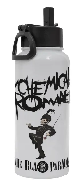 My Chemical Romance Black Parade — Metal mug thermo White with Straw and Spout Lid (Stainless steel), double wall, 950ml