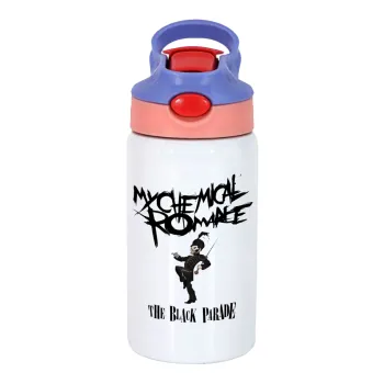 My Chemical Romance Black Parade, Children's hot water bottle, stainless steel, with safety straw, pink/purple (350ml)