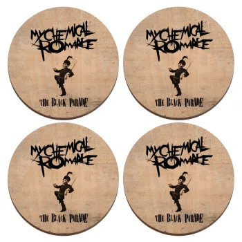 My Chemical Romance Black Parade, ΣΕΤ x4 Σουβέρ ξύλινα στρογγυλά plywood (9cm)