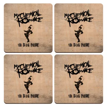 My Chemical Romance Black Parade, ΣΕΤ x4 Σουβέρ ξύλινα τετράγωνα plywood (9cm)
