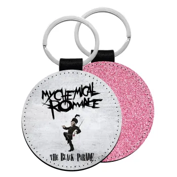 My Chemical Romance Black Parade, Μπρελόκ Δερματίνη, στρογγυλό ΡΟΖ (5cm)