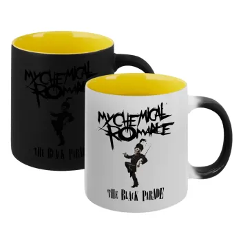My Chemical Romance Black Parade, Κούπα Μαγική εσωτερικό κίτρινη, κεραμική 330ml που αλλάζει χρώμα με το ζεστό ρόφημα