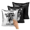 Μαξιλάρι καναπέ Μαγικό Μαύρο με πούλιες 40x40cm περιέχεται το γέμισμα