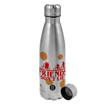 Friends Don't Lie, Stranger Things, Metallic water bottle, stainless steel, 750ml