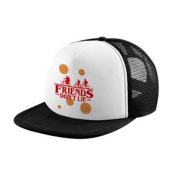 Friends Don't Lie, Stranger Things, Καπέλο Soft Trucker με Δίχτυ Black/White 