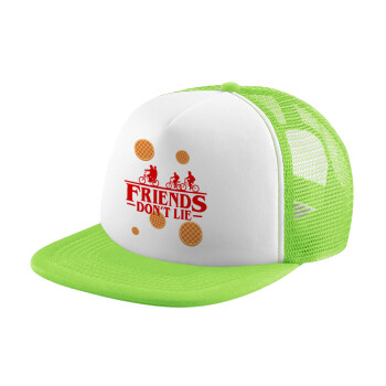 Friends Don't Lie, Stranger Things, Καπέλο Soft Trucker με Δίχτυ Πράσινο/Λευκό
