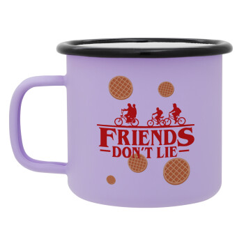 Friends Don't Lie, Stranger Things, Κούπα Μεταλλική εμαγιέ ΜΑΤ Light Pastel Purple 360ml
