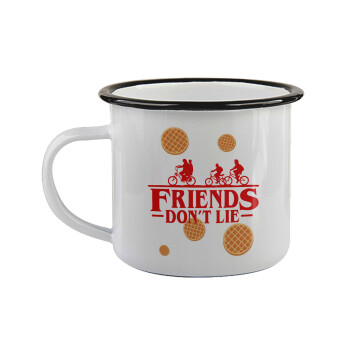 Friends Don't Lie, Stranger Things, Κούπα εμαγιέ με μαύρο χείλος 360ml