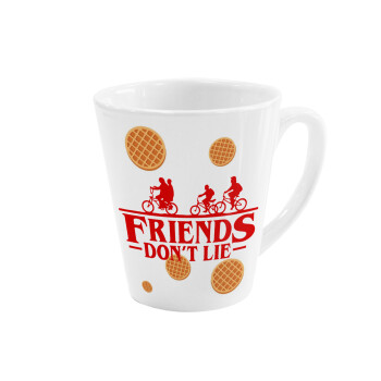 Friends Don't Lie, Stranger Things, Κούπα κωνική Latte Λευκή, κεραμική, 300ml