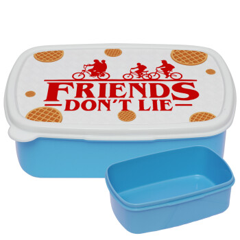 Friends Don't Lie, Stranger Things, ΜΠΛΕ παιδικό δοχείο φαγητού (lunchbox) πλαστικό (BPA-FREE) Lunch Βox M18 x Π13 x Υ6cm
