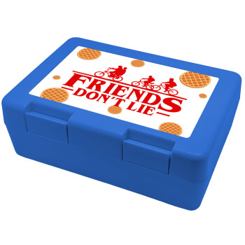 Friends Don't Lie, Stranger Things, Παιδικό δοχείο κολατσιού ΜΠΛΕ 185x128x65mm (BPA free πλαστικό)
