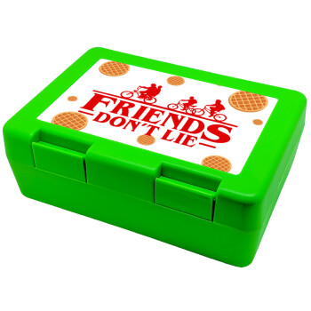 Friends Don't Lie, Stranger Things, Παιδικό δοχείο κολατσιού ΠΡΑΣΙΝΟ 185x128x65mm (BPA free πλαστικό)