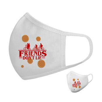 Friends Don't Lie, Stranger Things, Μάσκα υφασμάτινη υψηλής άνεσης παιδική (Δώρο πλαστική θήκη)