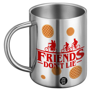 Friends Don't Lie, Stranger Things, BIG Mug Stainless steel double wall (450ml)