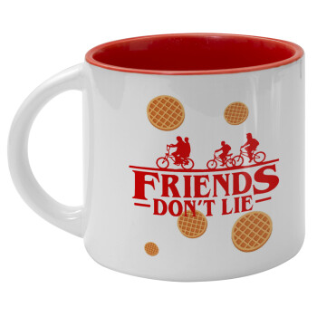 Friends Don't Lie, Stranger Things, Κούπα κεραμική 400ml Λευκή/Κόκκινη