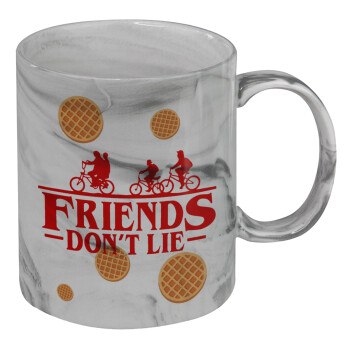 Friends Don't Lie, Stranger Things, Mug ceramic marble style, 330ml