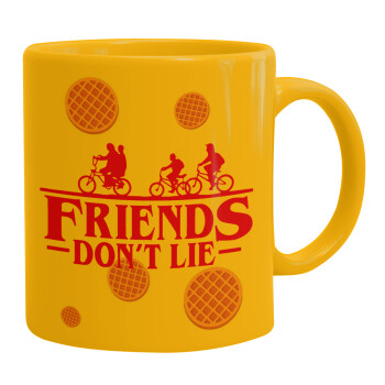 Friends Don't Lie, Stranger Things, Κούπα, κεραμική κίτρινη, 330ml (1 τεμάχιο)