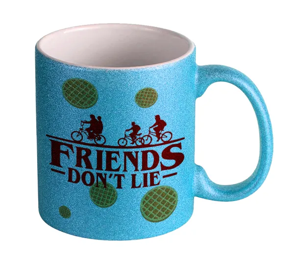 Friends Don't Lie — Κούπα Σιέλ Glitter που γυαλίζει, κεραμική, 330ml