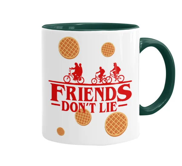 Friends Don't Lie — Mug colored green, ceramic, 330ml