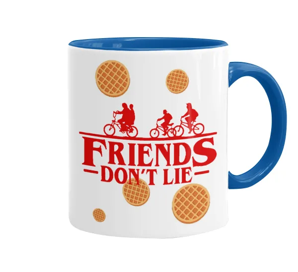 Friends Don't Lie — Mug colored blue, ceramic, 330ml