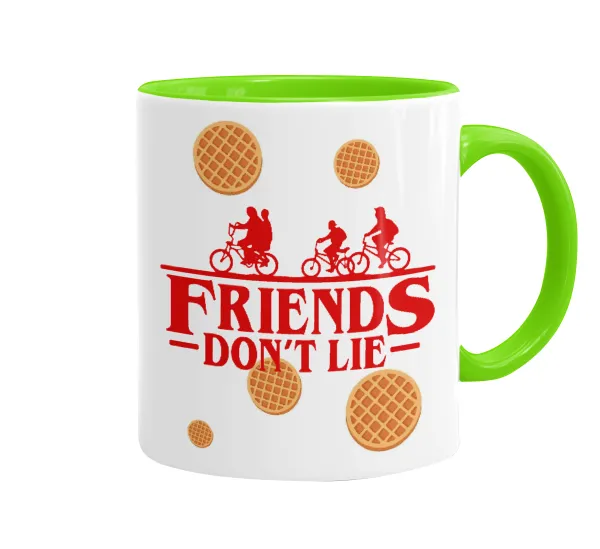 Friends Don't Lie — Κούπα χρωματιστή βεραμάν, κεραμική, 330ml