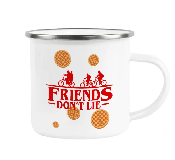 Friends Don't Lie — Metallic enamel cup white 360ml