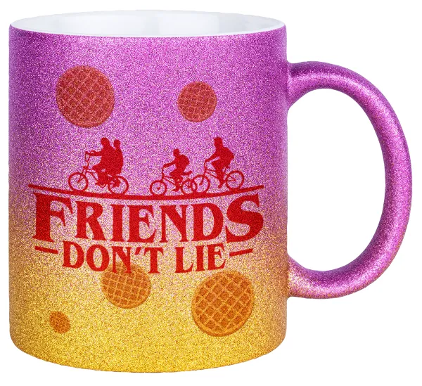 Friends Don't Lie — Κούπα Χρυσή/Ροζ Glitter, κεραμική, 330ml