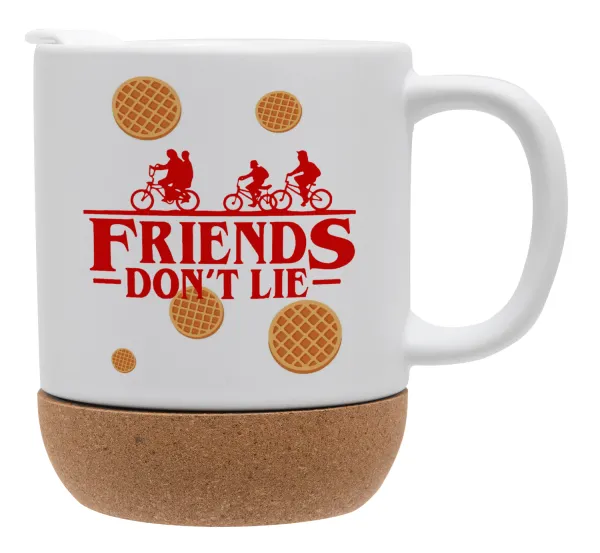 Friends Don't Lie — Κούπα, κεραμική με βάση φελού και καπάκι (ΜΑΤ), 330ml