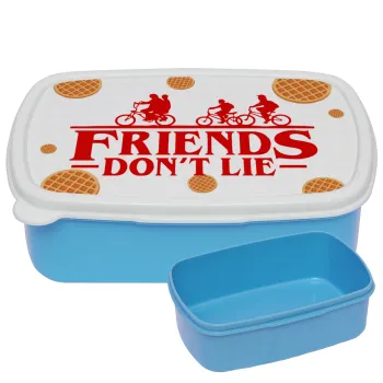 Friends Don't Lie, Stranger Things, ΜΠΛΕ παιδικό δοχείο φαγητού (lunchbox) πλαστικό (BPA-FREE) Lunch Βox M18 x Π13 x Υ6cm