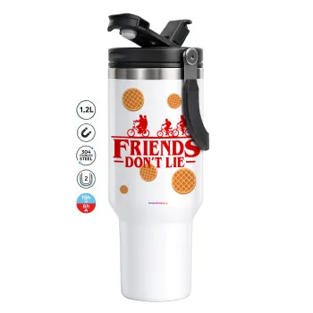 Friends Don't Lie, Stranger Things, Mega Stainless steel Tumbler with lid, double wall 1,2L