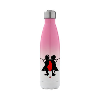 hunter x hunter, Metal mug thermos Pink/White (Stainless steel), double wall, 500ml