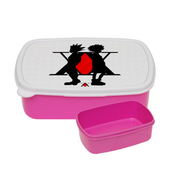 hunter x hunter, ΡΟΖ παιδικό δοχείο φαγητού (lunchbox) πλαστικό (BPA-FREE) Lunch Βox M18 x Π13 x Υ6cm