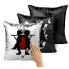 Μαξιλάρι καναπέ Μαγικό Μαύρο με πούλιες 40x40cm περιέχεται το γέμισμα