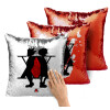 Μαξιλάρι καναπέ Μαγικό Κόκκινο με πούλιες 40x40cm περιέχεται το γέμισμα
