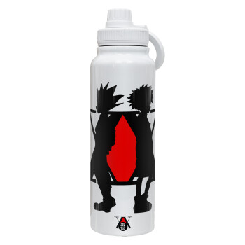 hunter x hunter, 1L Stainless Steel Thermal Bottle with Phone Holder & Double Wall Insulation