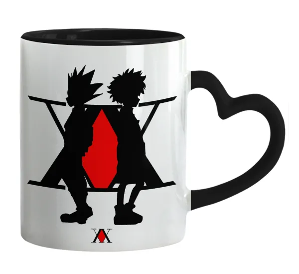 hunter x hunter — Mug heart black handle, ceramic, 330ml
