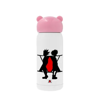 hunter x hunter, Pink stainless steel thermal flask, 320ml