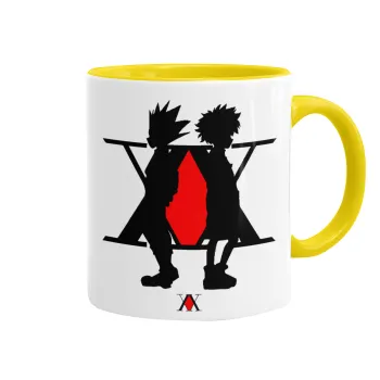 hunter x hunter, Κούπα χρωματιστή κίτρινη, κεραμική, 330ml
